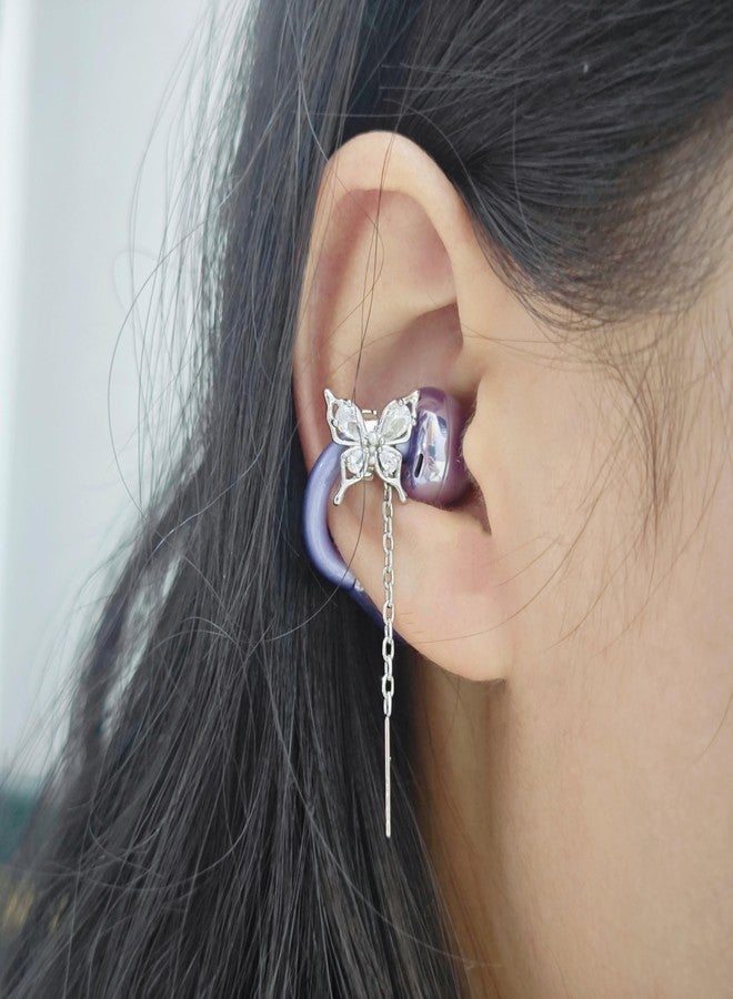 Chooseyo Butterfly Rhinestone for Clip on Earbuds Open Ear Accessories, Elegant Zirconia Decorative Earphone Accessories, Removable Exquisite DIY Decoration (Butterfly) - Image 4